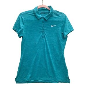 Nike Golf Dri-Fit Women's Polo Teal Shirt Size Medium Fitted Polished Sporty